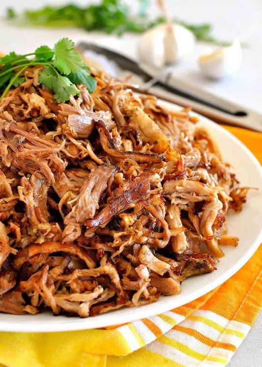 Latin Heat Pulled Pork Carnitas – Slow Cooker or Dutch oven.