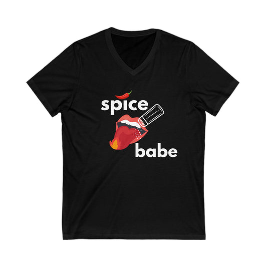 Spice Babe V-Neck Tee - Fun Graphic Shirt for Food Lovers, Perfect for Gifts, Date Nights, and Casual Outfits, Spicy Apparel, Trendy Wear